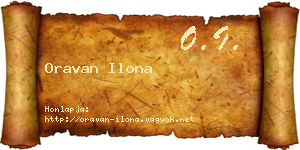 Oravan Ilona névjegykártya